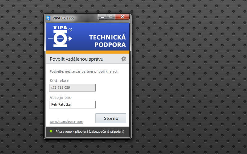 Snímek obrazovky - TeamViewer